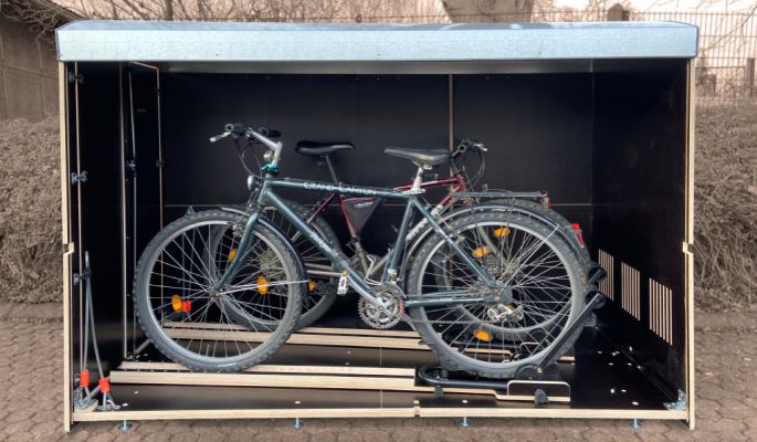 Holz-Metall Fahrradhaus KIWABO für 2 Fahrräder
