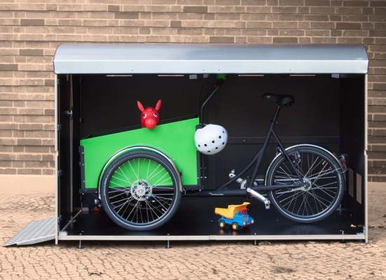 Holz-Metall Fahrradhaus KIWABO für breite Fahrräder
